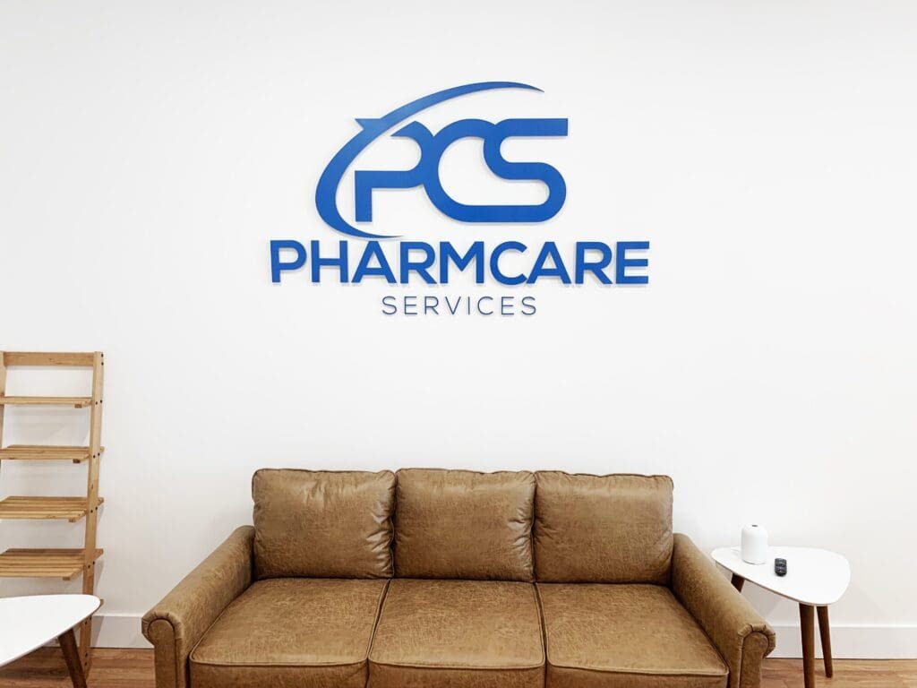Home 5 Pharmcare Acrylic two tone metal laminate acrylic