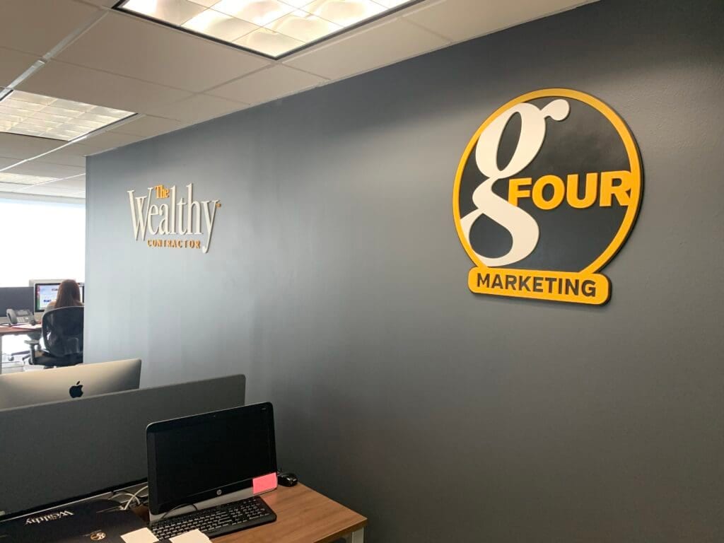 Logo Signs 5 The Wealthy contractor & Gfour Marketing Logo sign