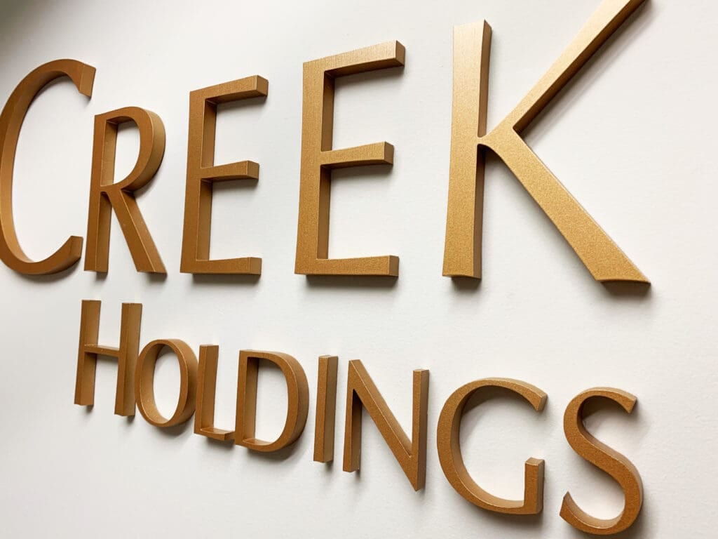 Aluminum letters gold