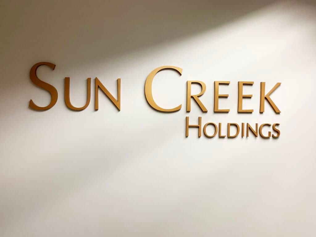 Sun Creek Holdings metal letters