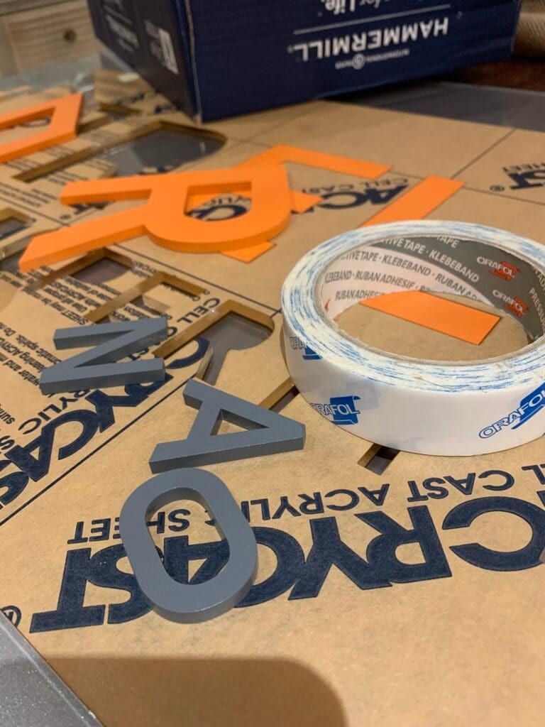 3d acrylic stand off sign with raised acrylic letters and frosted backing for real estate company 4